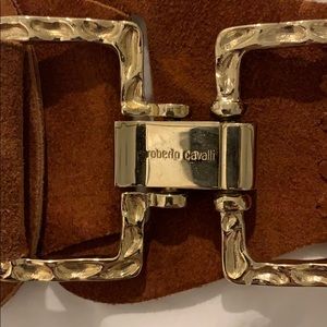 Roberto Cavalli Camel Suede Belt Size L